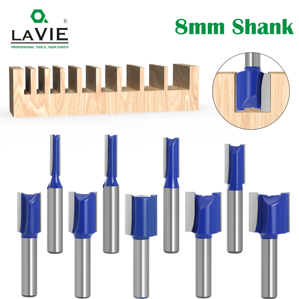 Punta Dritta Per Fresa MACHSWON Gambo 8mm – Doppia Scanalatura, Diametro Taglio 5mm, Lunghezza 20mm, In Metallo Duro Per Legno