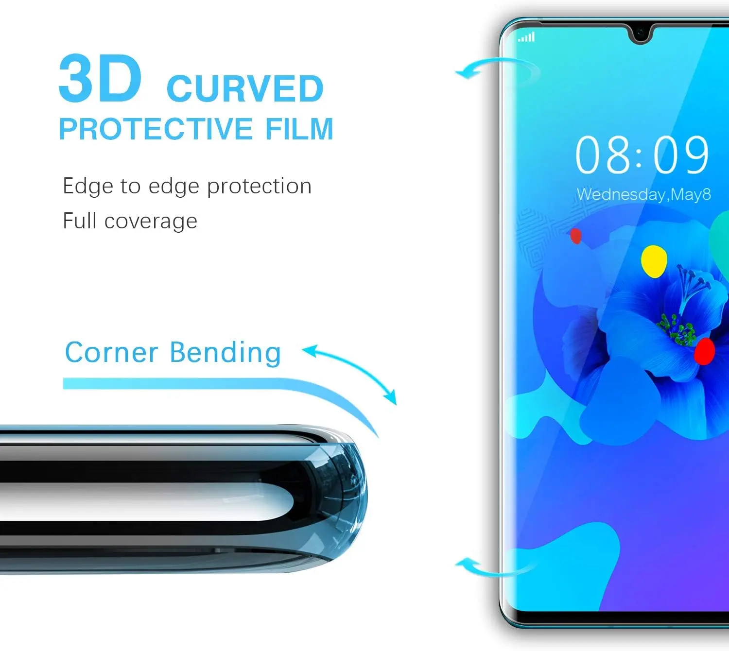 واقي شاشة من الزجاج المُقَسَّى لشاو p30 pro ، 9h ،...