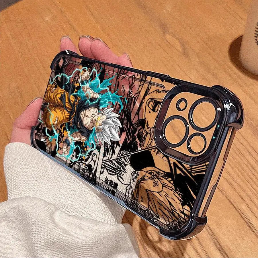 Cartoon Goku Cool Plating Phone Case with Anti-Fall Airbag Design