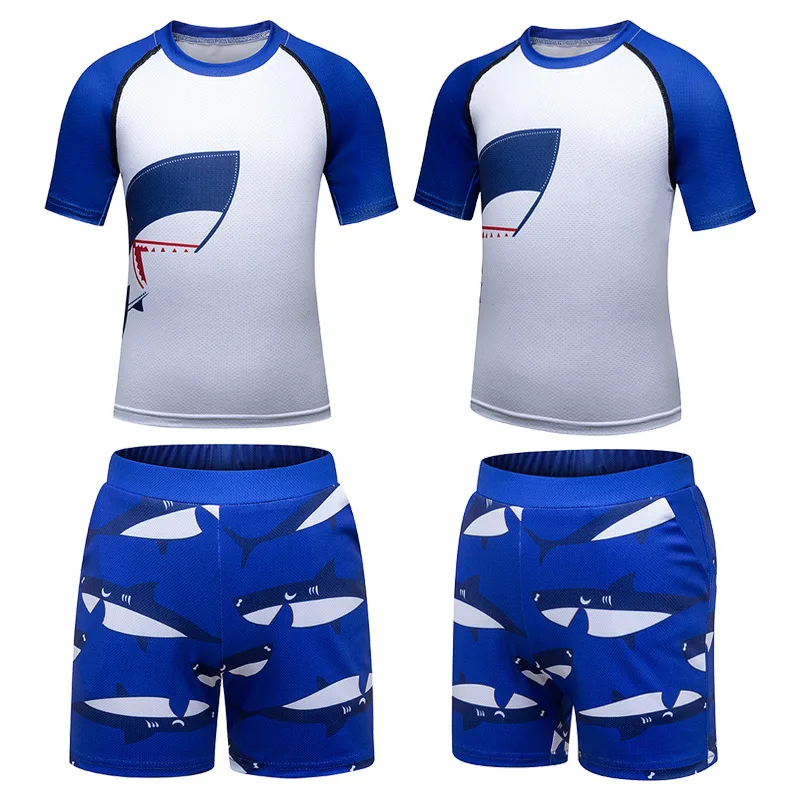 

Kids MMA BJJ Sportswear Boxing Muay Thai Jiu Jusit Shirt Shorts Sport Suit Running Set Children Boys Training Clothing Rashguard