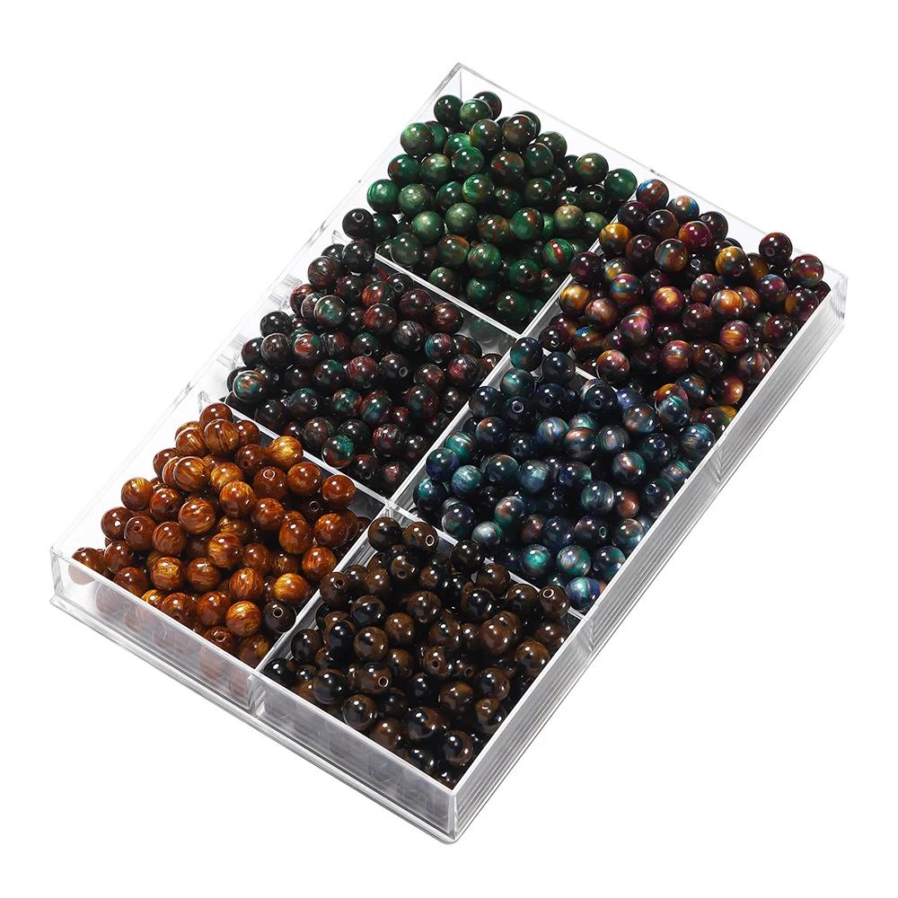 Glitter Cat Eye Resin Beads - Round Loose Beads