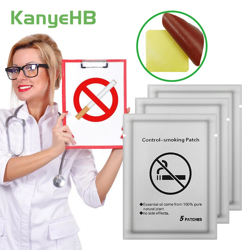 50Pcs=10Bags Quit Smoking Patches Natural Herbal Extract Relieve Smoke Addiction Effective Help