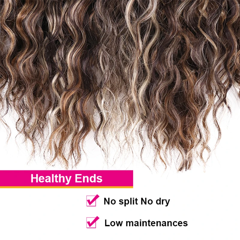 Julianna High Quality Packet Smooth Ombre Curly Kanekalon Fiber Organic Synthetic Weave Bundles Hair Extensions images - 6