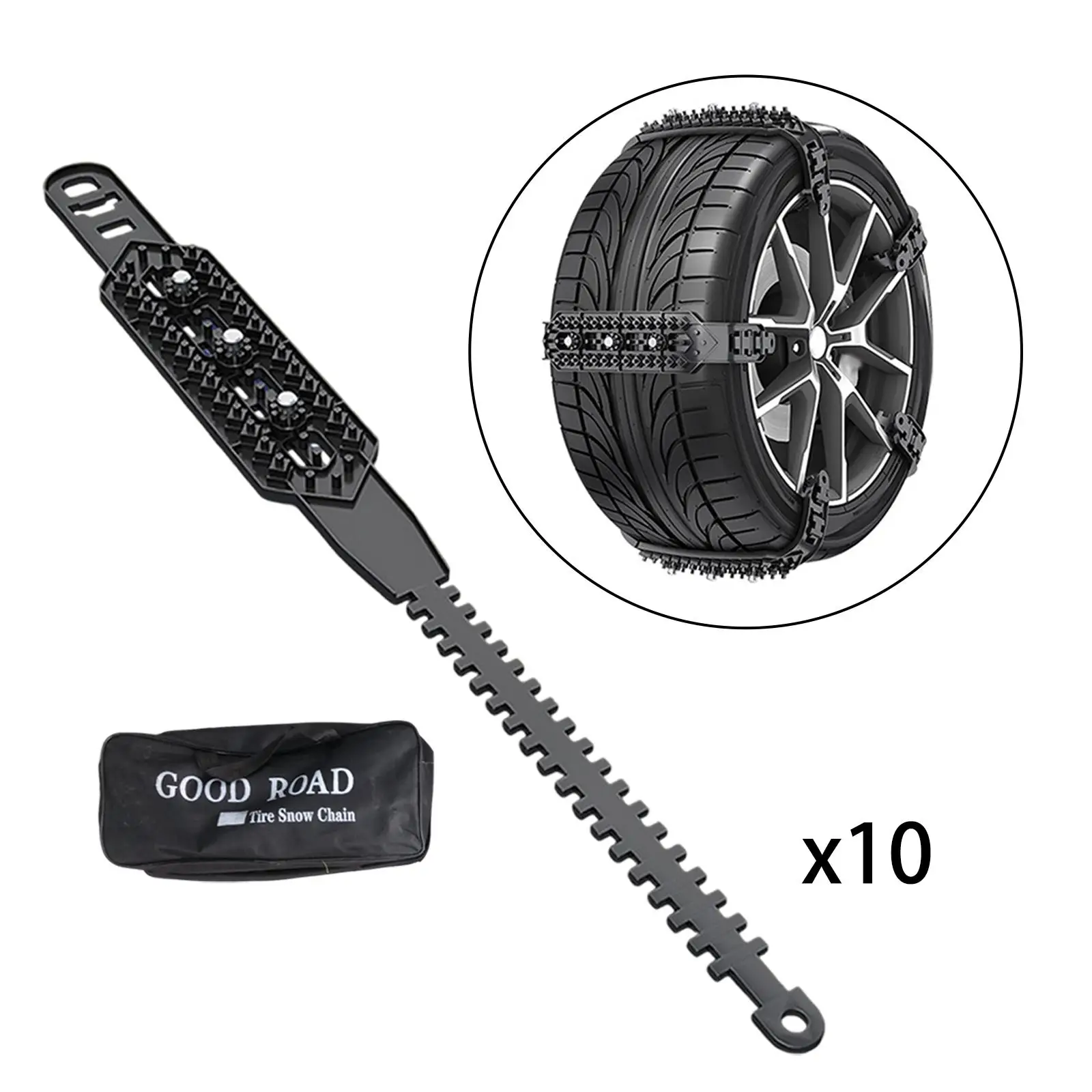 10 Pcs Generic Car Tire Chains Accessories Mud Snow Survival Traction Emergency Traction for Winter Driving Pickup SUV