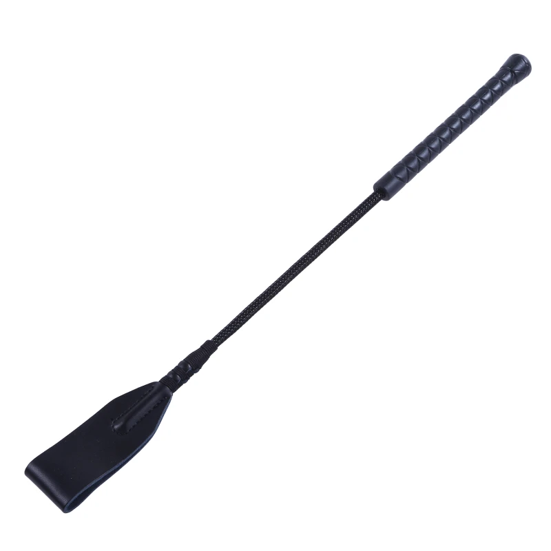 High Quality Black Faux Leather Horse Whip Hand Made Halter Braided Riding Whip Horse Racing Equipment 6