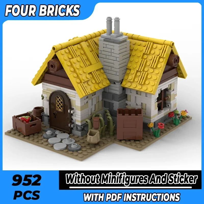 

Moc Building Bricks Town Street View Model Medieval Farmhouse Technology Modular Blocks Gifts Christmas Toys DIY Sets Assembly