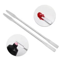 2pcs/set Stainless Steel Mixing Spatula Tool Spatuler Rod Dental Nail Art Makeup Foundation Eyeshadow Mixing Stick Color Tools 1