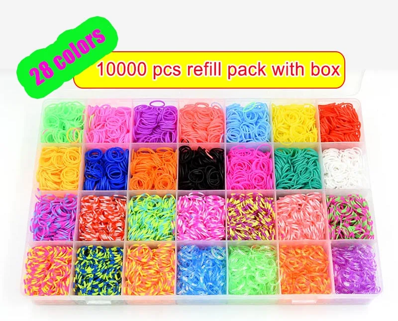 DIY Toy Loom Rubber Bands 10000pcs Silicone Bands Elastic Refill