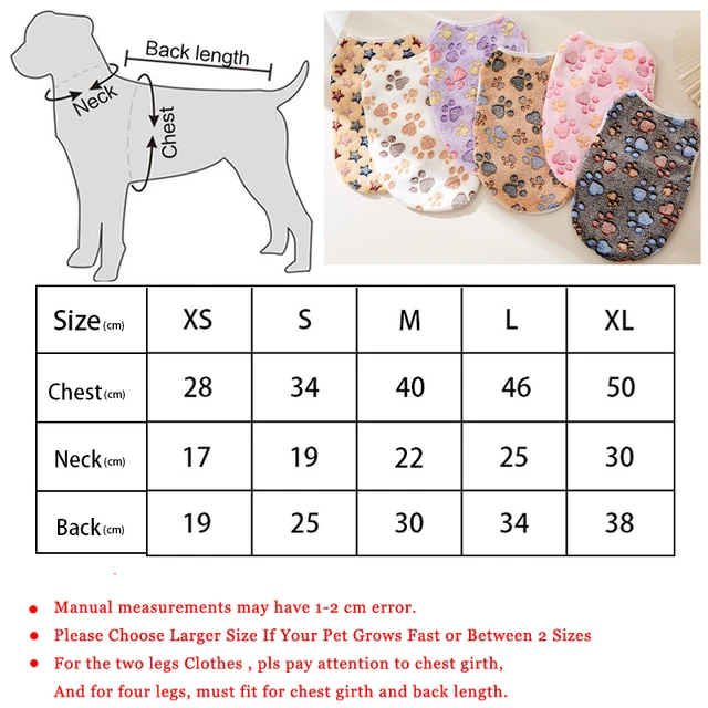 Flannel Dog Clothes Pet Clothes for Small Medium Dogs Soft Puppy Vest Cute Paw Print Chihuahua Coat Yorkshire Vest Pet Costume 6