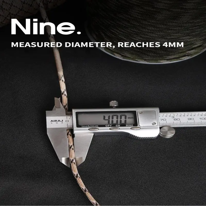 Enhanced Military-Grade Paracord 9-Strand 4mm - Versatile Outdoor Survival & DIY Bracelet Rope