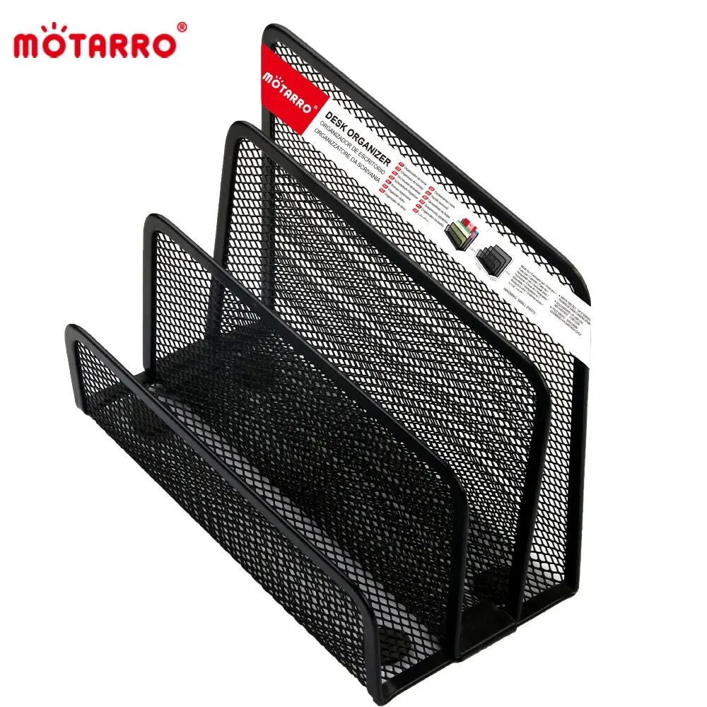 Black Metal Mesh Desk Organizer Desktop Letter Sorter Mail File Organizer Office School Accessories