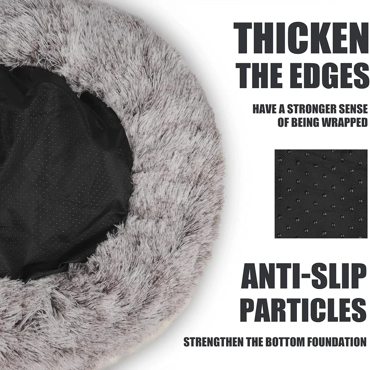 Round Plush Cat Bed Deep Sleep Bed for Cats Winter Warm Dog House Cushion Luxury Long Plush Kitten Puppy Sleeping Sofa Nest