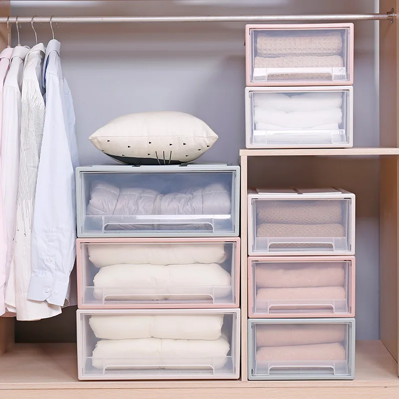 Drawer Storage Box, Wardrobe, Clothing Storage Box, Plastic Transparent Storage Box, Quilt Storage Box, Organizing Box