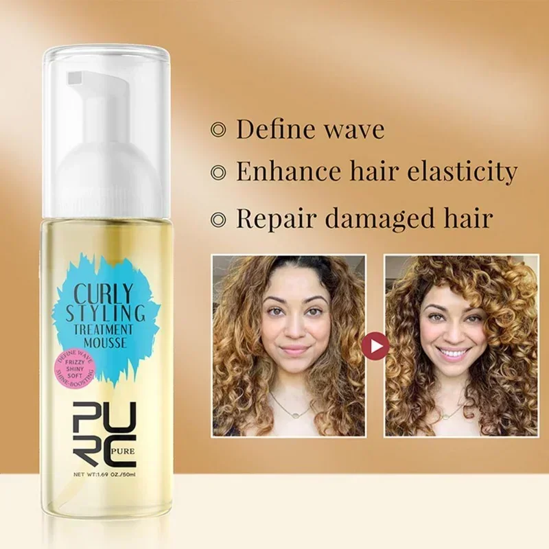 Curly Hair Products Mousse Care Coconut Oil Smoothing Frizz Control Enhanced Curl Wavy Wigs Hair Styling Cream Mousse Foam curly hair mousse