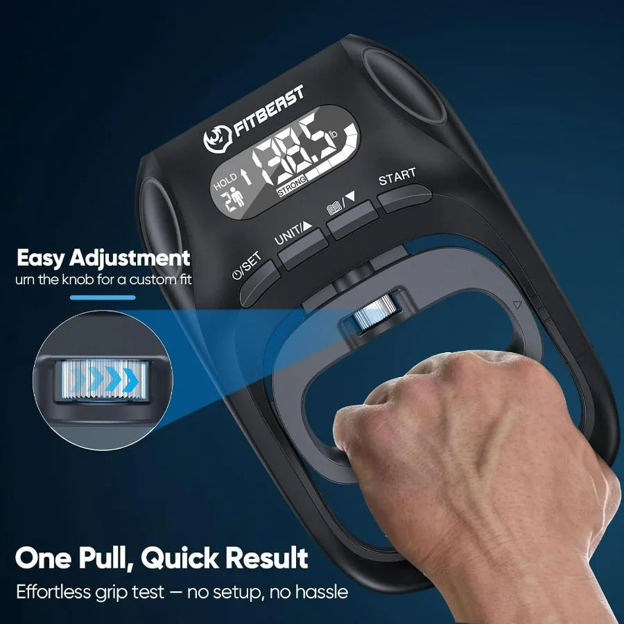 Grip Strength Tester Set with Hand Strengthening Tools – Track Progress, Build Strength & Support Hand Recovery (3-in-1 Kit)