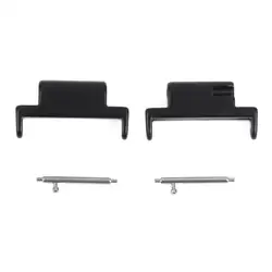Premium Metal Watch Strap Adapters - Set of 2, 14mm to 20mm Adjustable Connector (Black)