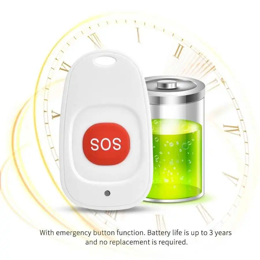 Emergency Alarm Button Portable SOS Emergency Button Alarm Waterproof Wireless 433MHz Emergency Panic Button Security Alarm Tools for Elderly