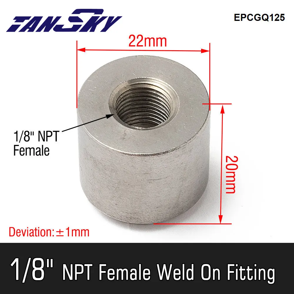 1/8" NPT female stainless steel weld in NPT nuts fitting half coupling bung EPCGQ125 For turbo oil feed/sensor round TANSKY