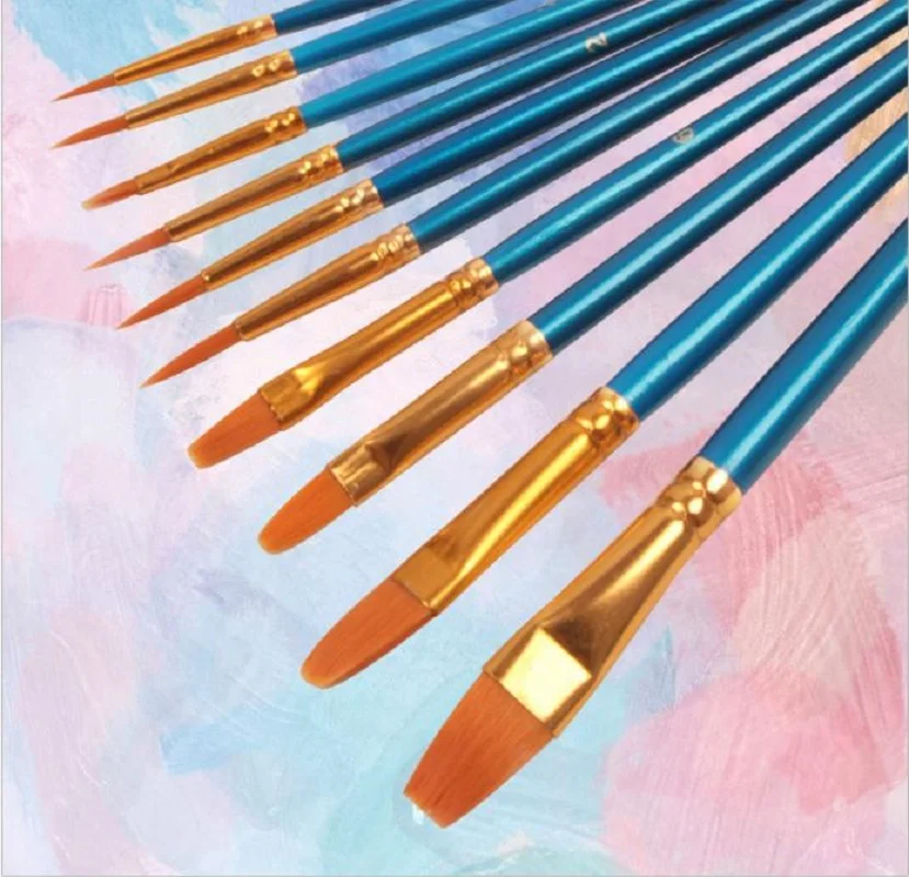 10 Pcs Pink Paint Brushes Set Round Pointed Tip Paintbrushes Nylon Hair  Artist Acrylic Paint Brushes For Acrylic Oil Watercolor - AliExpress