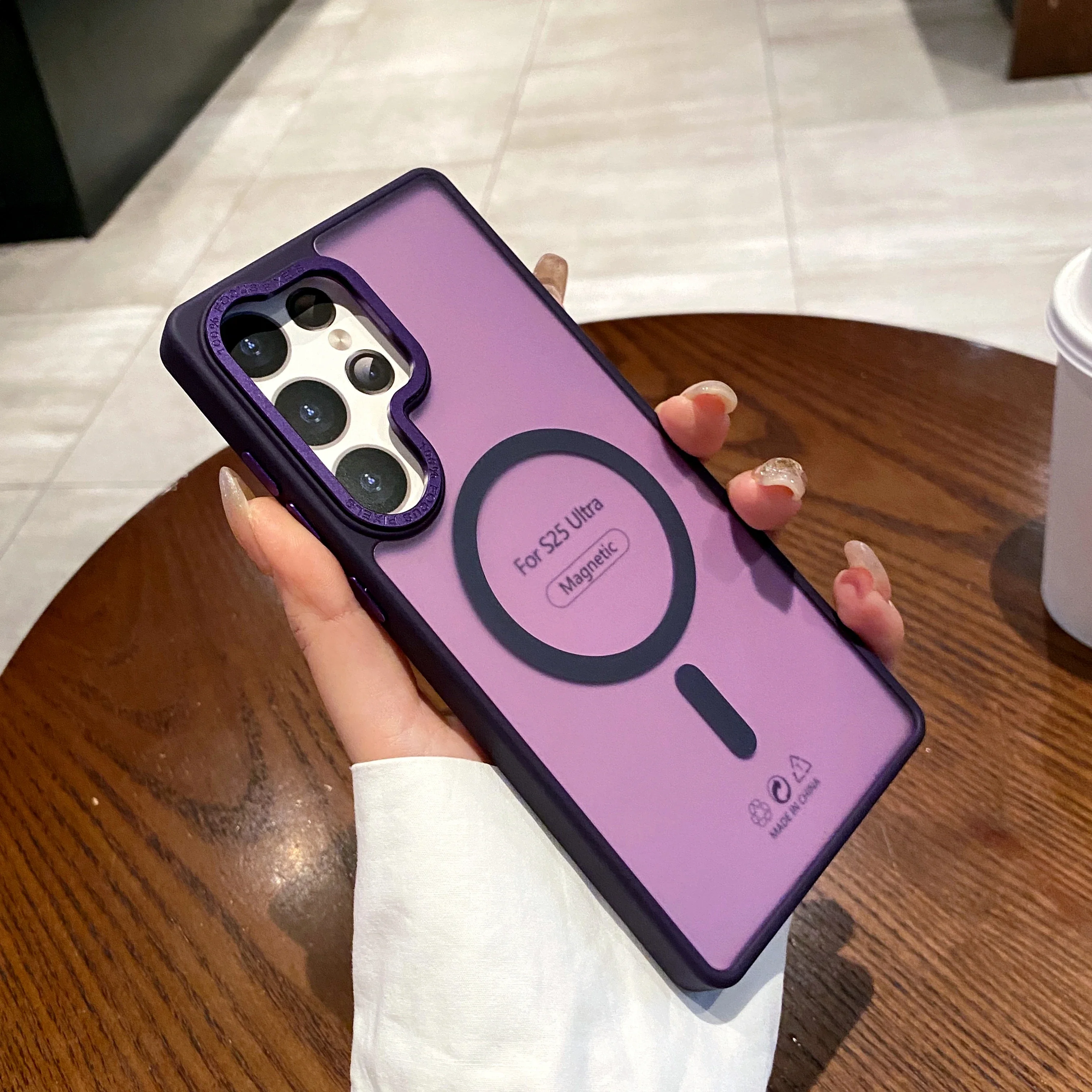 Luxury Matte Clear Magnetic Wireless Charging Shockproof Bumper Cover