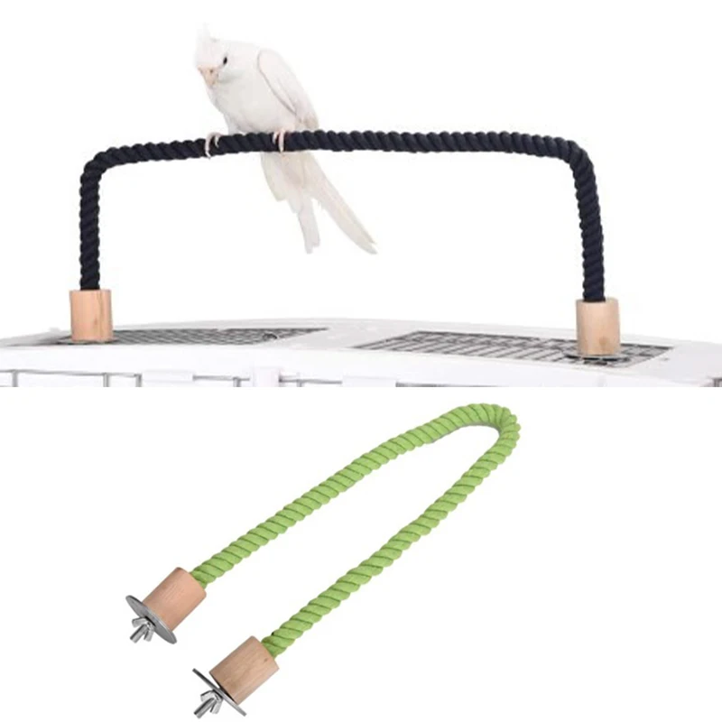 Bird Bite Toy Parrot Standing Woven Rope Toy Bird Chew Bendable Pet Parrot Standing Perches for Parakeet
