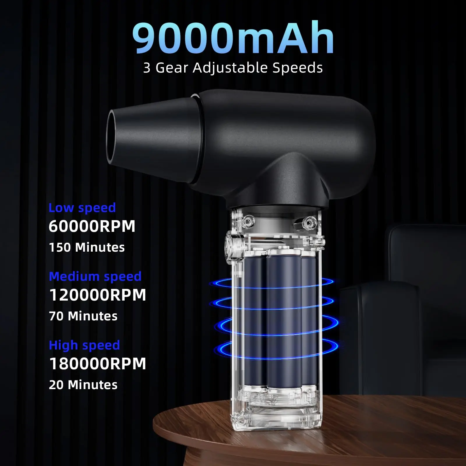 Leapwell 전기 먼지털이 압축 공기 먼지털이, 컴퓨터 무선 먼지털이 미니 송풍기, 180000 RPM 키보드 클리너