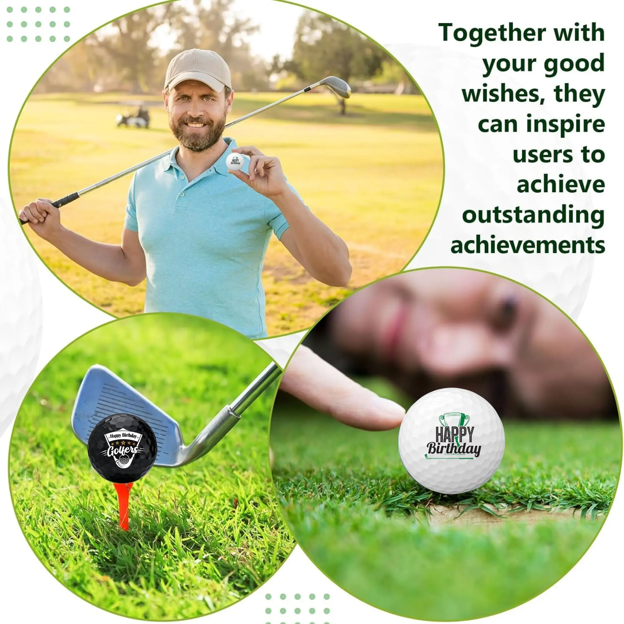 2 Pcs Birthday Golf Balls Set Birthday Novelty Golfer Gift for Coworkers Golfers Golf Lovers view 2