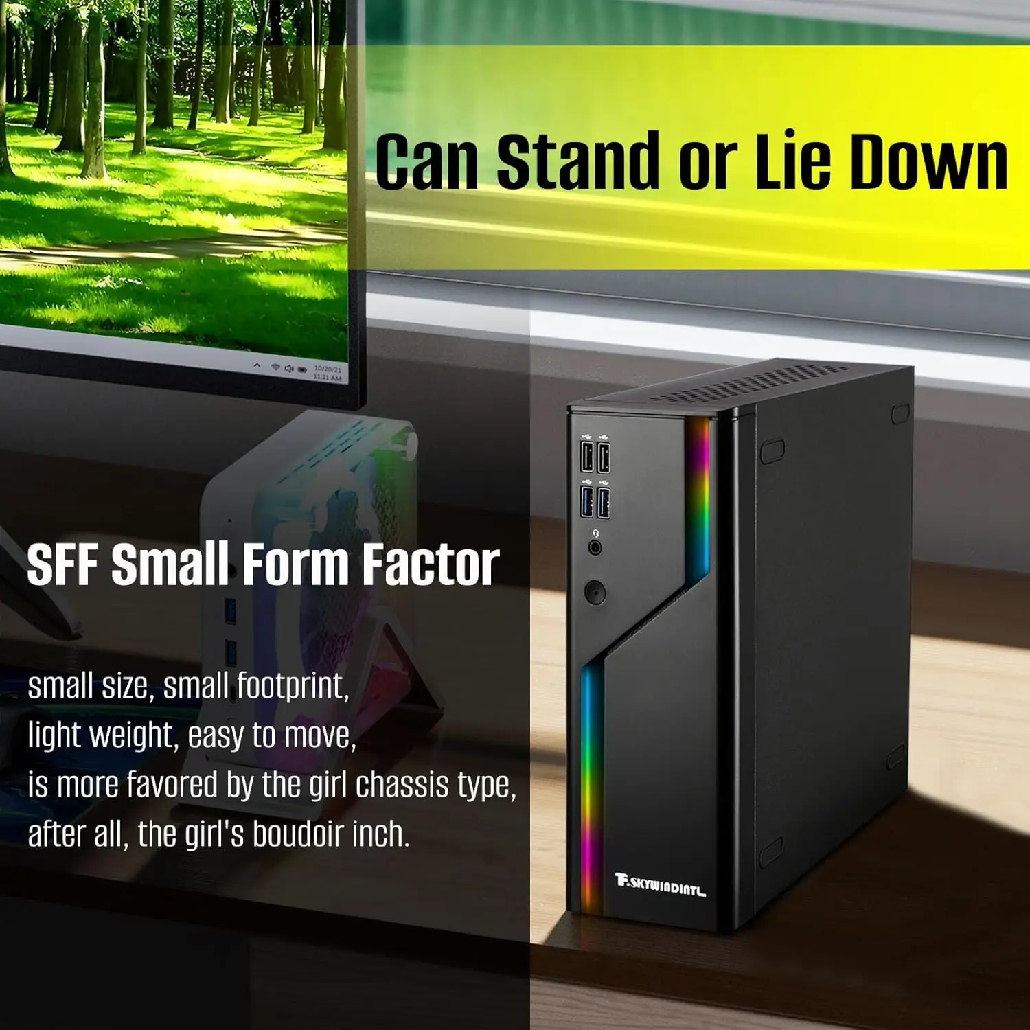 Compact ARGB Mini-Tower PC Case with Vented Panels