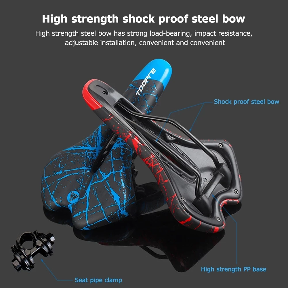 Bicycle Saddle PU Leather Gel Filled for MTB Mountain Road Bike