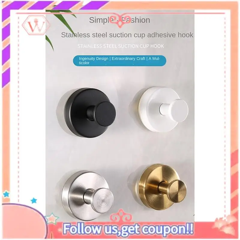 Upgraded Stainless Steel Suction Cup Clothes Hook Kitchen Bathroom Towel Hook Punch-Free Bathroom Seamless Suction Cup