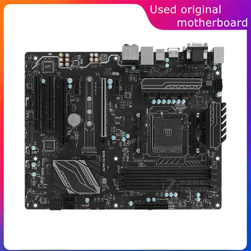 

Б/у материнская плата AM4 для AMD B350 B350 PC MATE USB3.0 SATA3 PCI-E3.0 AM4 DDR4 64G десктопная материнская плата