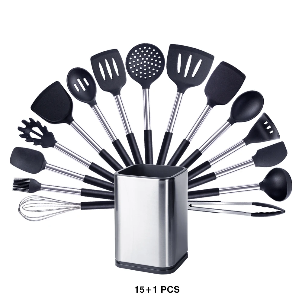 Quality Silicone Utensils Set Kitchen Accessories Non Stick Cooking Tool Heat Resistant Spatula Spoon Kitchenware