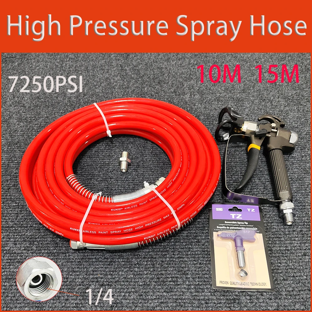 14BSP7250PSIAirlessPaintSprayHoseKitSprayGunHighPressure