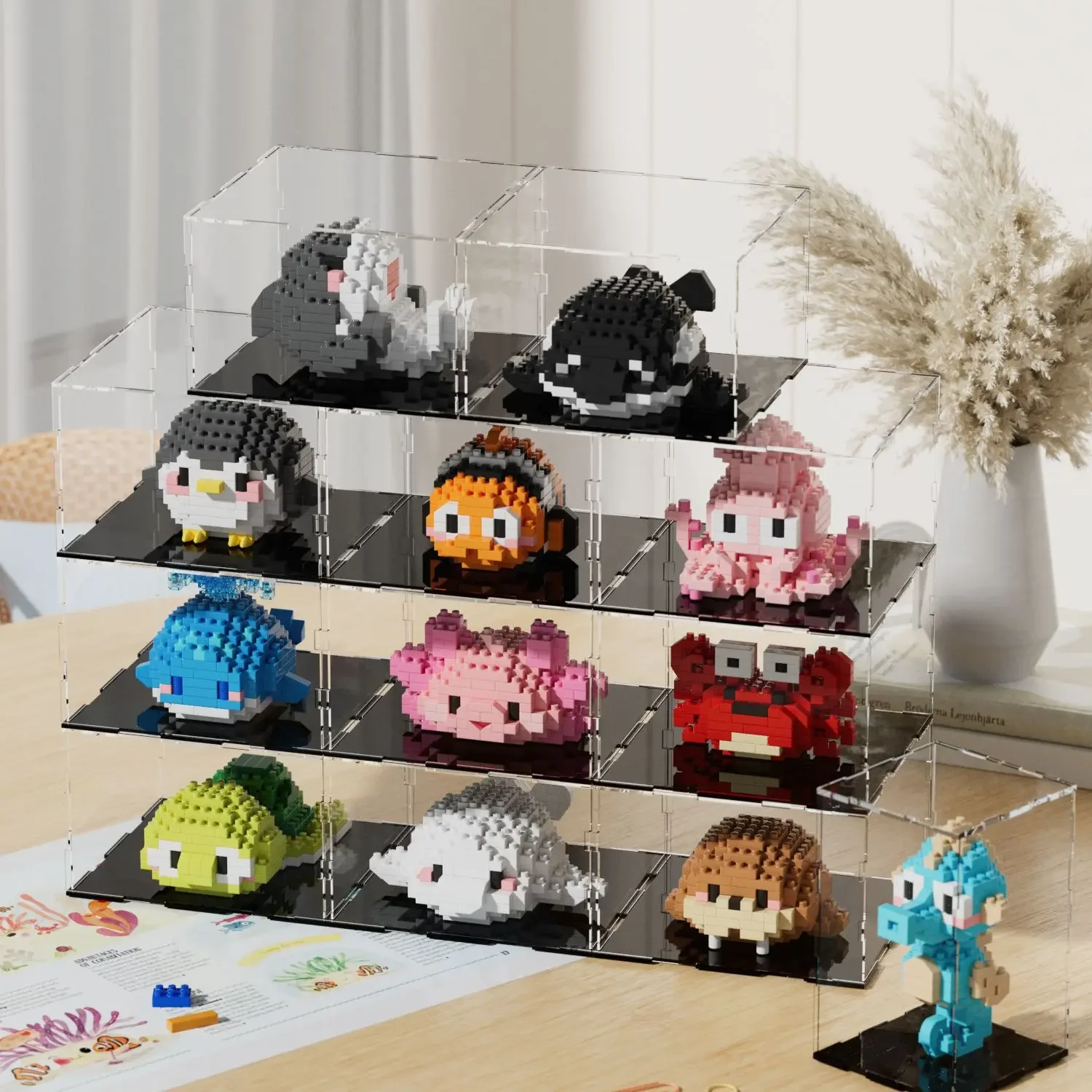 Marine Organism Micro Building Blocks Sea Turtle Killer Whale Beluga Walrus Penguin Mini Brick Figure Toys For Christmas Gift 4