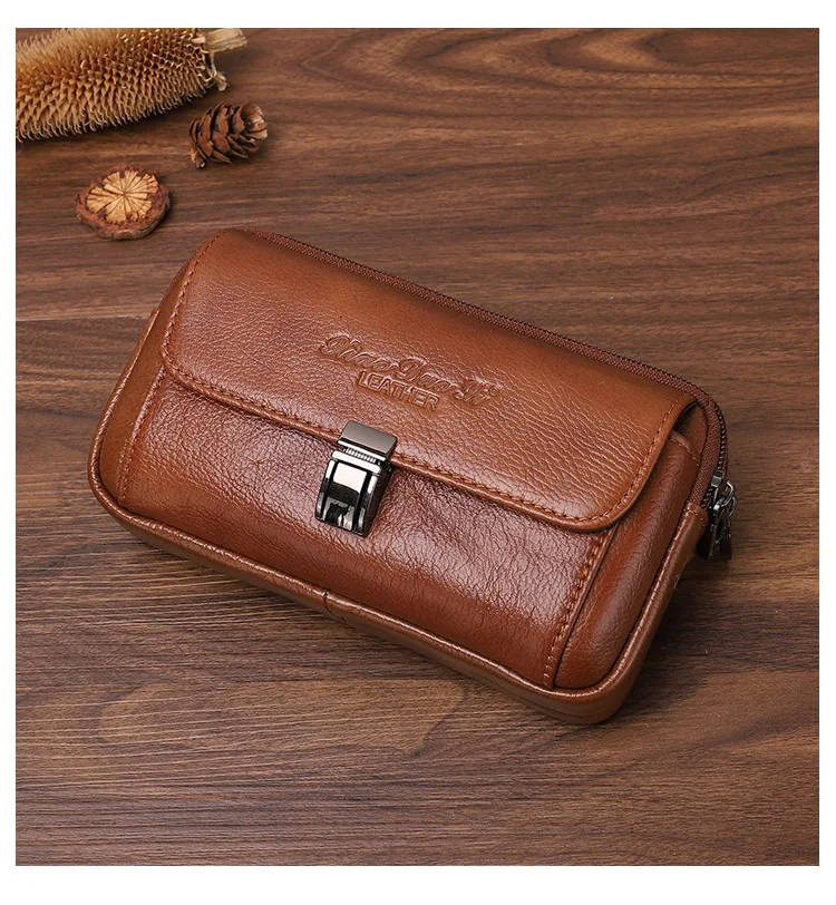 

For Samsung Galaxy Z Fold5 Fold4 w23 Men's leather mobile phone purses wear belts mobile phone purses with cowhide certificates.