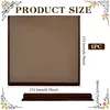1pcs Coconut Brown Square Wood Stand Base 6.79x6.79x0.7 Wood Base with Ogee Edge Wood Display Base for Gemstone and Jewellery 2