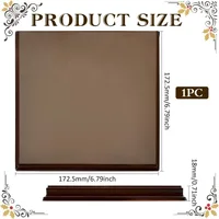 1pcs Coconut Brown Square Wood Stand Base 6.79x6.79x0.7 Wood Base with Ogee Edge Wood Display Base for Gemstone and Jewellery 2