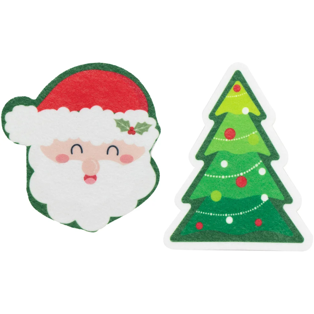 2Pcs Dish Sponge Christmas Themed Kitchen Cleaning Scrub Sponges