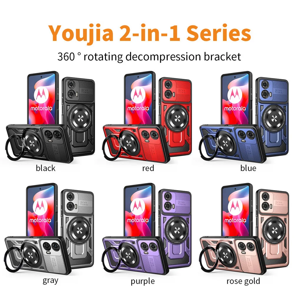 Versatile Rotatable Metal Ring Holder Magnetic Protective Case