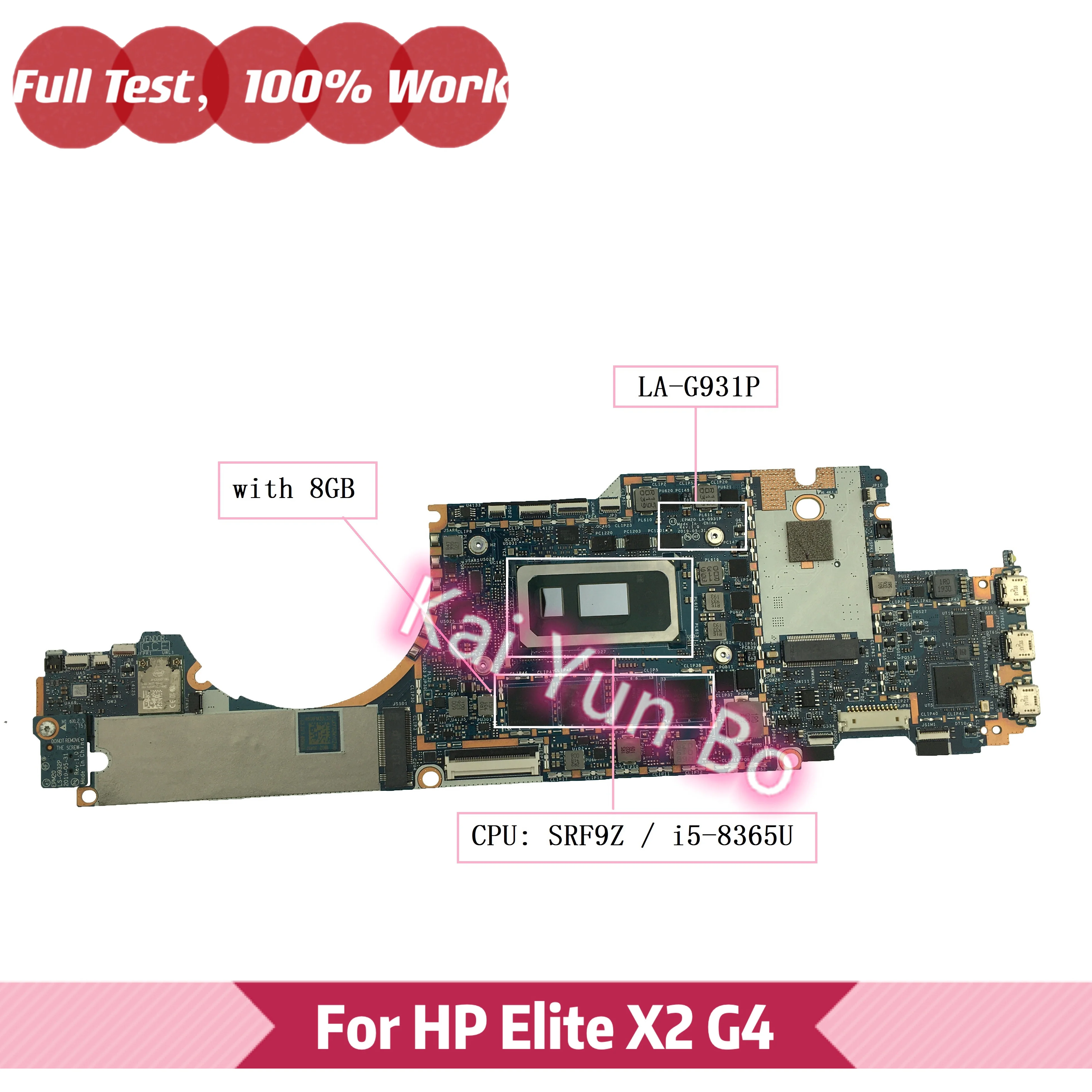 EPM20 LAG931P For HP Elite x2 G4 Laptop Motherboard With i58365U Or