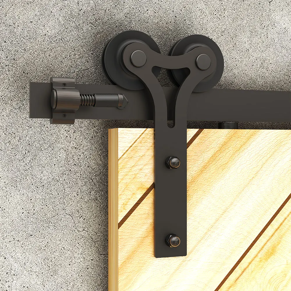 Sliding Barn Door Hardware Kit Heavy Duty Smoothly and Silently Easy to Install Fit Single Door Panel Single Y-Shaped Style