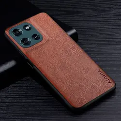 Luxury Leather Business - Style Retro Litchi Pattern Back Cover for Moto G Power 2025 (Auburn)
