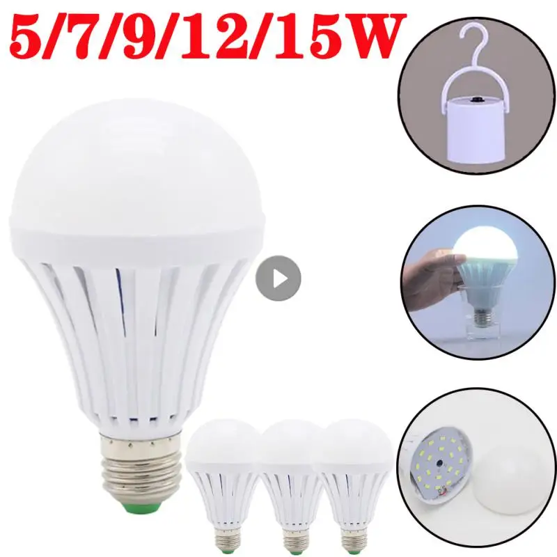 

Light Bulbs Emergency Rechargeable E27 LED Smart Light 5/7/9/12/15W Energy Saving Lamps Lighting During Power Outages/ Camping