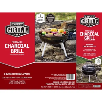 Portable Charcoal Grill 14.5 Inch Tabletop Grill Dome Design Adjustable Air Vents Ideal Camping Tailgating Picnics Easy Cleanup 6
