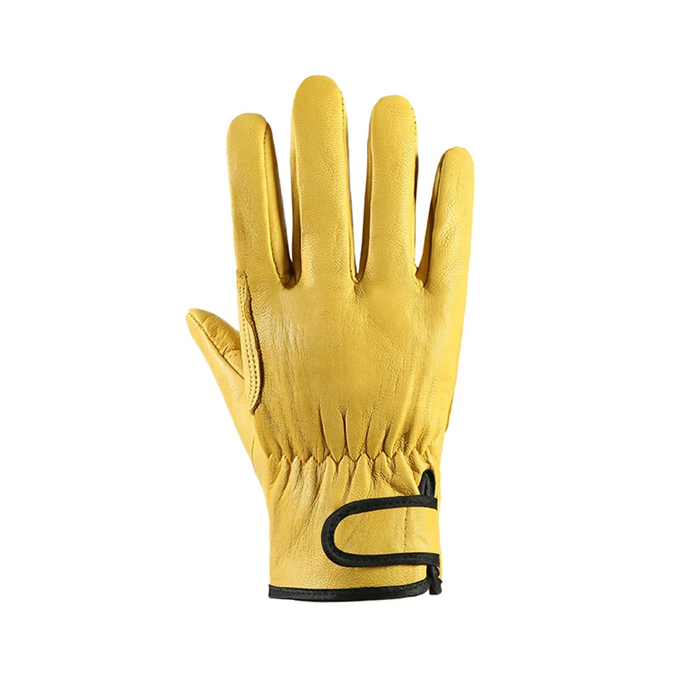 Work Gloves Sheepskin Leather Workers Welding Safety Protection Garden Sports Motorcycle Driver Wear-resistant Gloves