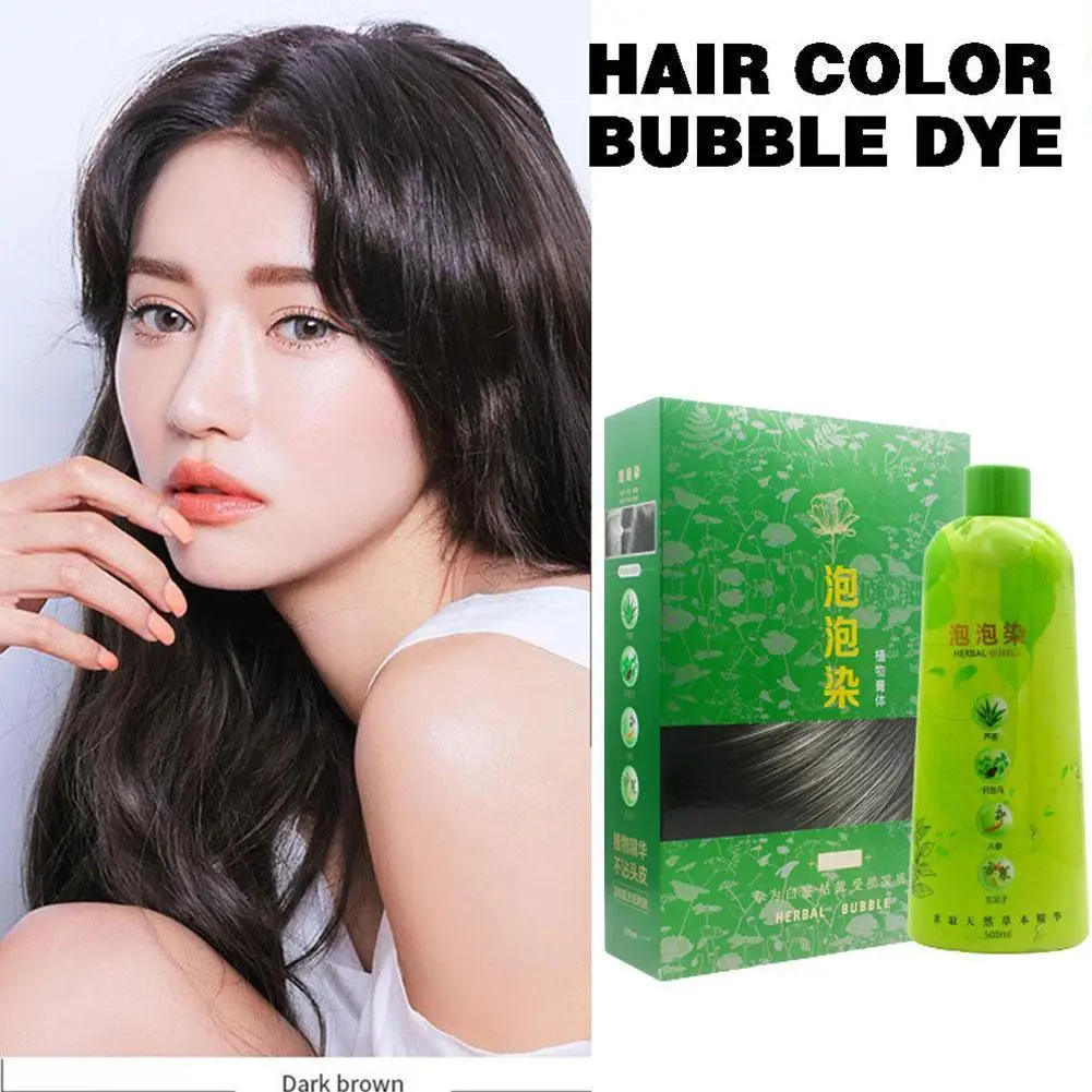 Brimless Shampoo 3 In 1 Black Hair Dye Coloring Shampoo Nourishes Long Lasting Bubble Gray Hair Dye Shampoo For Women & Men