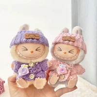 17CM Labubu Mini Dolls Clothes Sitting Party Fashion Striped Sweater Camera Outfit Accessories for Labubu Idol V2 Clothing 1