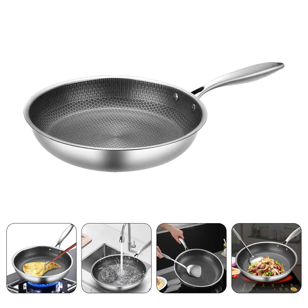 

Stainless Steel Omelette Pan Cookware Frying Non Stick Egg Small Honeycomb Fried Nonstick Work Household Skillet