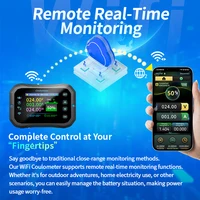2024 New WiFi Coulomb Meter KM140F Power Volt-Ammeter lithium Lead acid Battery Capacity Indicator RV Battery Monitor 2