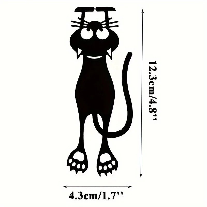 1pc 3D Black Cat Bookmark, Hanging Book Page Marker, Reading Accessory, Suitable for Schools and Offices